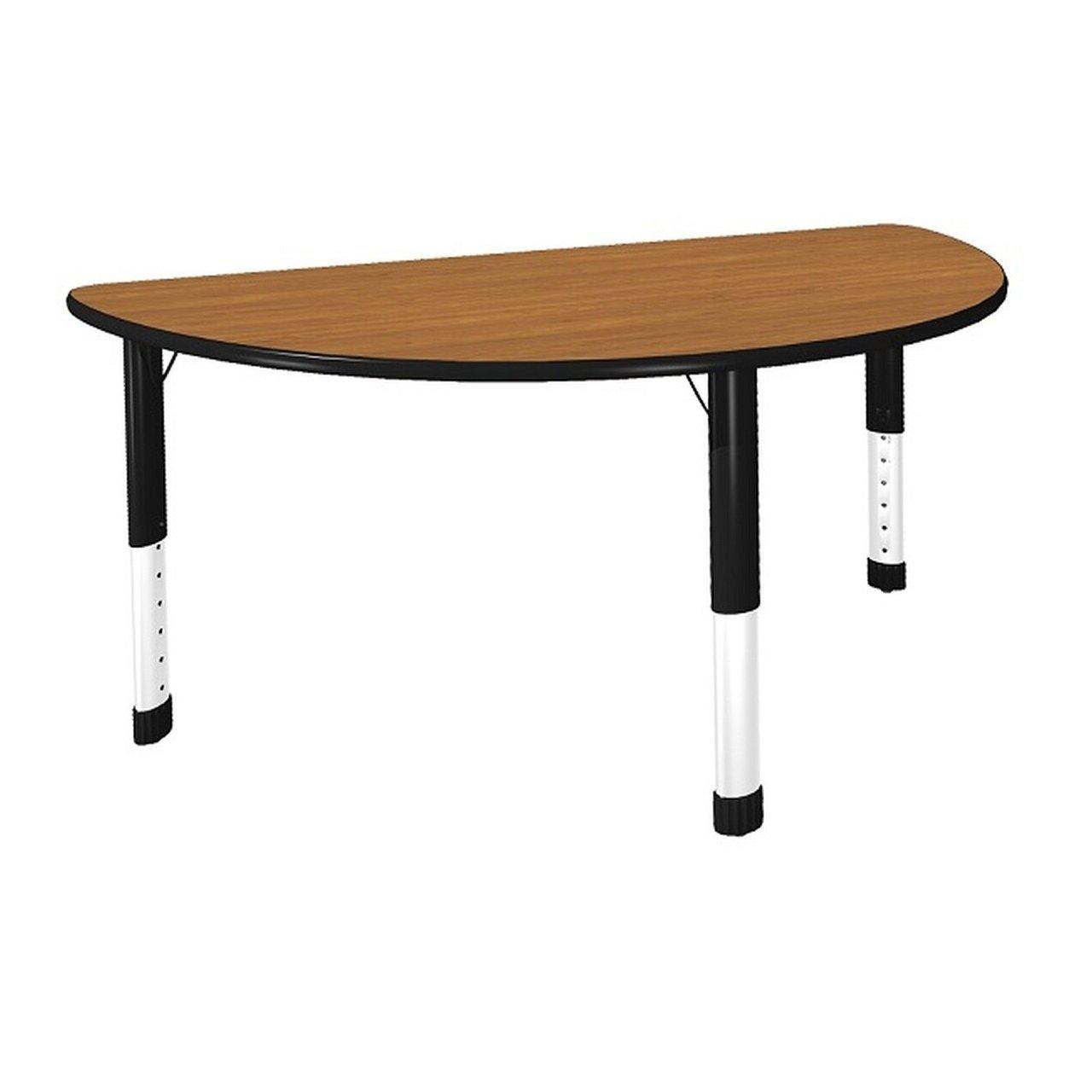 Aero Activity Table, 48" Half Round, Oval Adjustable Height Legs