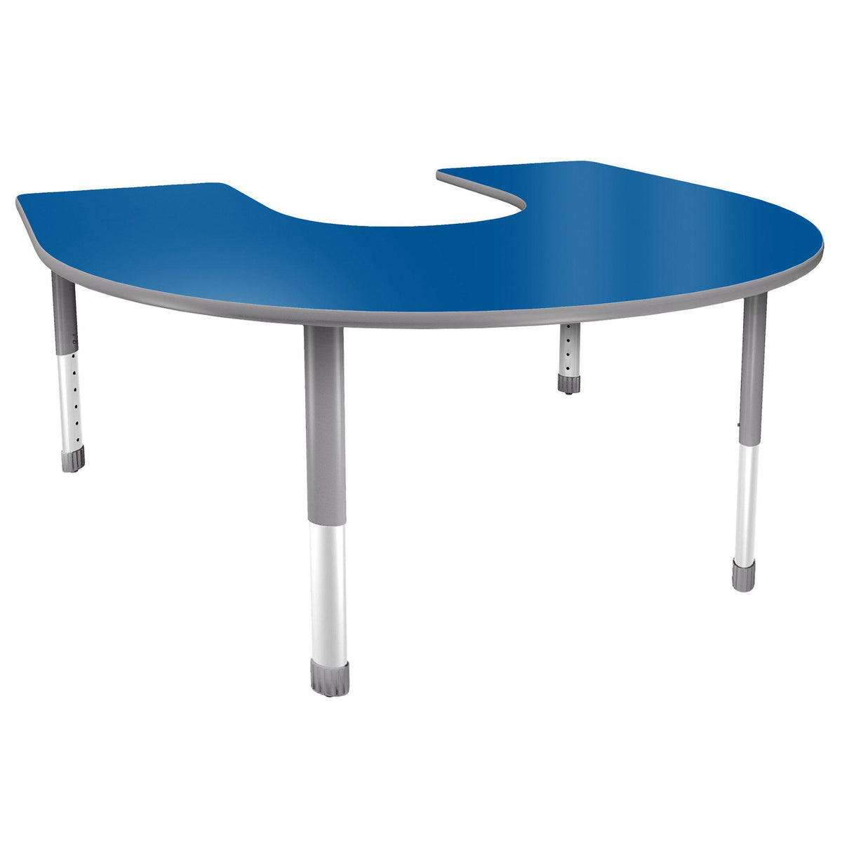 Aero Activity Table, 60" x 66" Horseshoe, Oval Adjustable Height Legs
