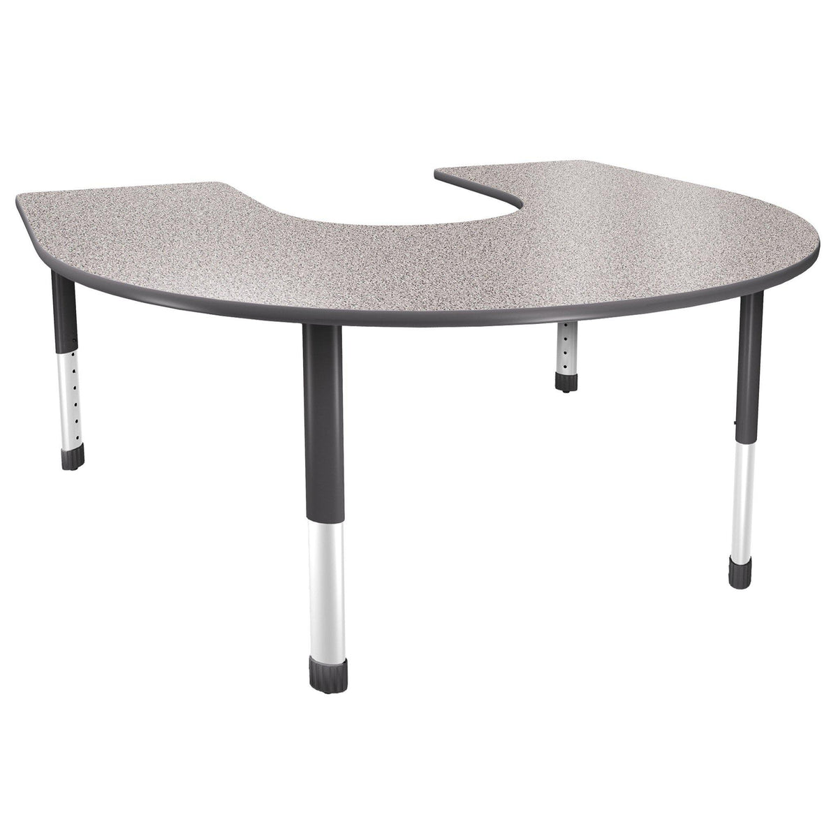 Aero Activity Table, 60" x 66" Horseshoe, Oval Adjustable Height Legs