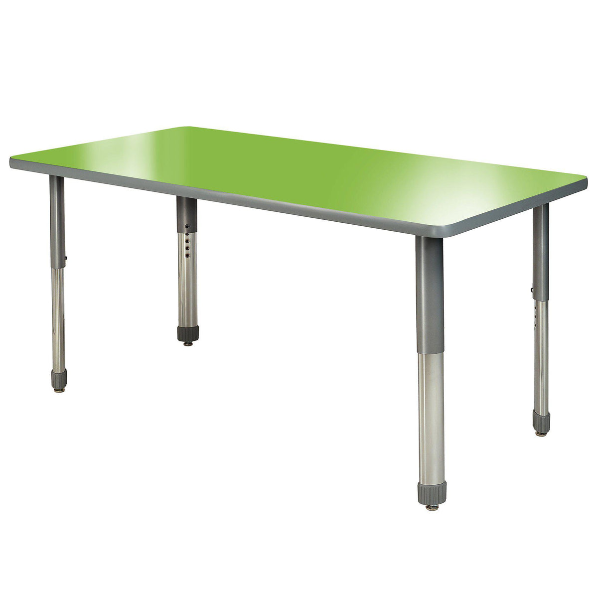 Aero Dry Erase Markerboard Activity Table, 24" x 48" Rectangle, Oval Adjustable Height Legs