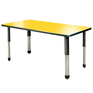 Aero Dry Erase Markerboard Activity Table, 24" x 48" Rectangle, Oval Adjustable Height Legs