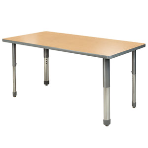 Aero Activity Table, 30" x 60" Rectangle, Oval Adjustable Height Legs