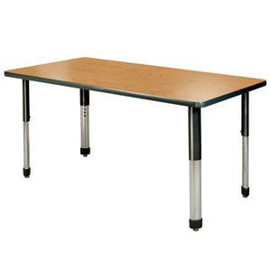 Aero Activity Table, 30" x 72" Rectangle, Oval Adjustable Height Legs