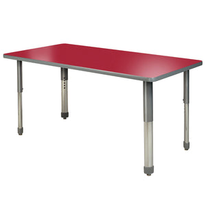 Aero Activity Table, 24" x 36" Rectangle, Oval Adjustable Height Legs