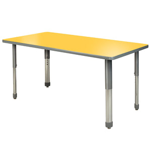 Aero Activity Table, 30" x 48" Rectangle, Oval Adjustable Height Legs