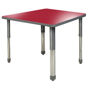Aero Activity Table, 42" x 42" Square, Oval Adjustable Height Legs