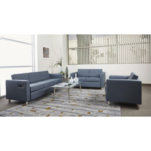 Atlantic Reception Seating Sofa with Charging Station, Antimicrobial Vinyl Upholstery