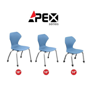 Apex White Dry Erase Classroom Desk and Chair Package, 24 Triangle Collaborative Student Desks with 24 Apex Stack Chairs