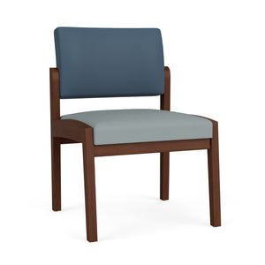 Lenox Wood Collection Reception Seating, Armless Guest Chair, Designer Fabric Upholstery, FREE SHIPPING