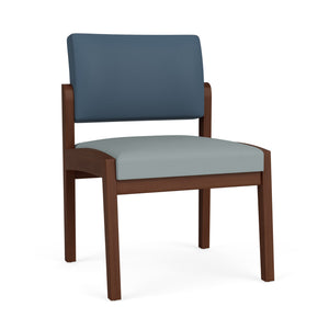 Lenox Wood Collection Reception Seating, Armless Guest Chair, Standard Vinyl Upholstery, FREE SHIPPING