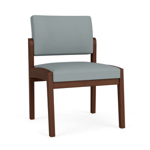 Lenox Wood Collection Reception Seating, Armless Guest Chair, Healthcare Vinyl Upholstery, FREE SHIPPING