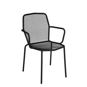 Avalon Collection Outdoor/Indoor Stacking Black Steel Armchair