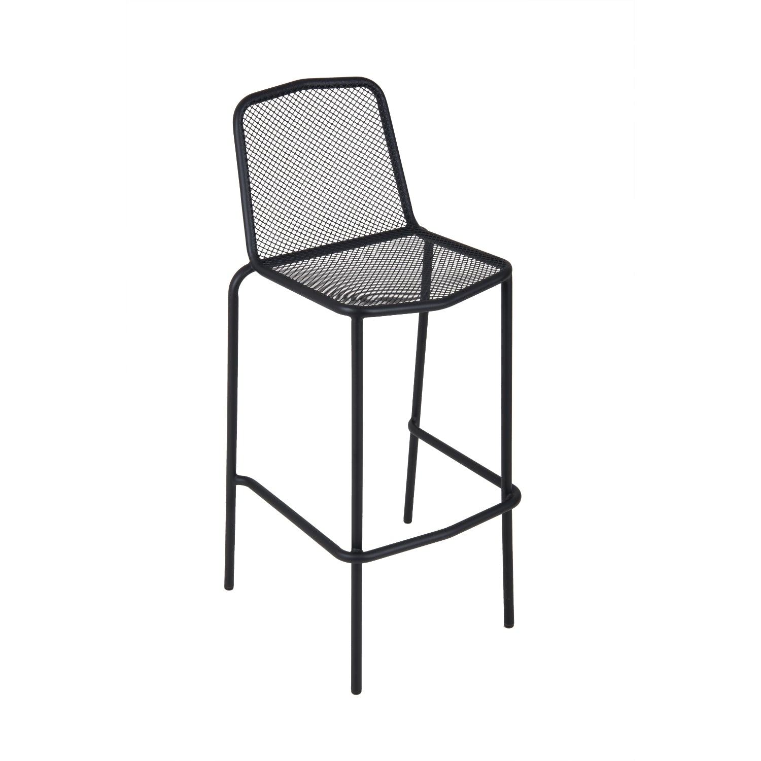 Avalon Collection Outdoor/Indoor Stacking Black Steel Side Barstool