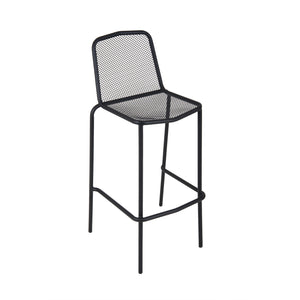 Avalon Collection Outdoor/Indoor Stacking Black Steel Side Barstool