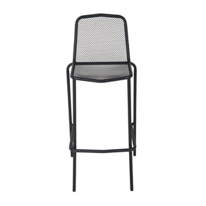 Avalon Collection Outdoor/Indoor Stacking Black Steel Side Barstool