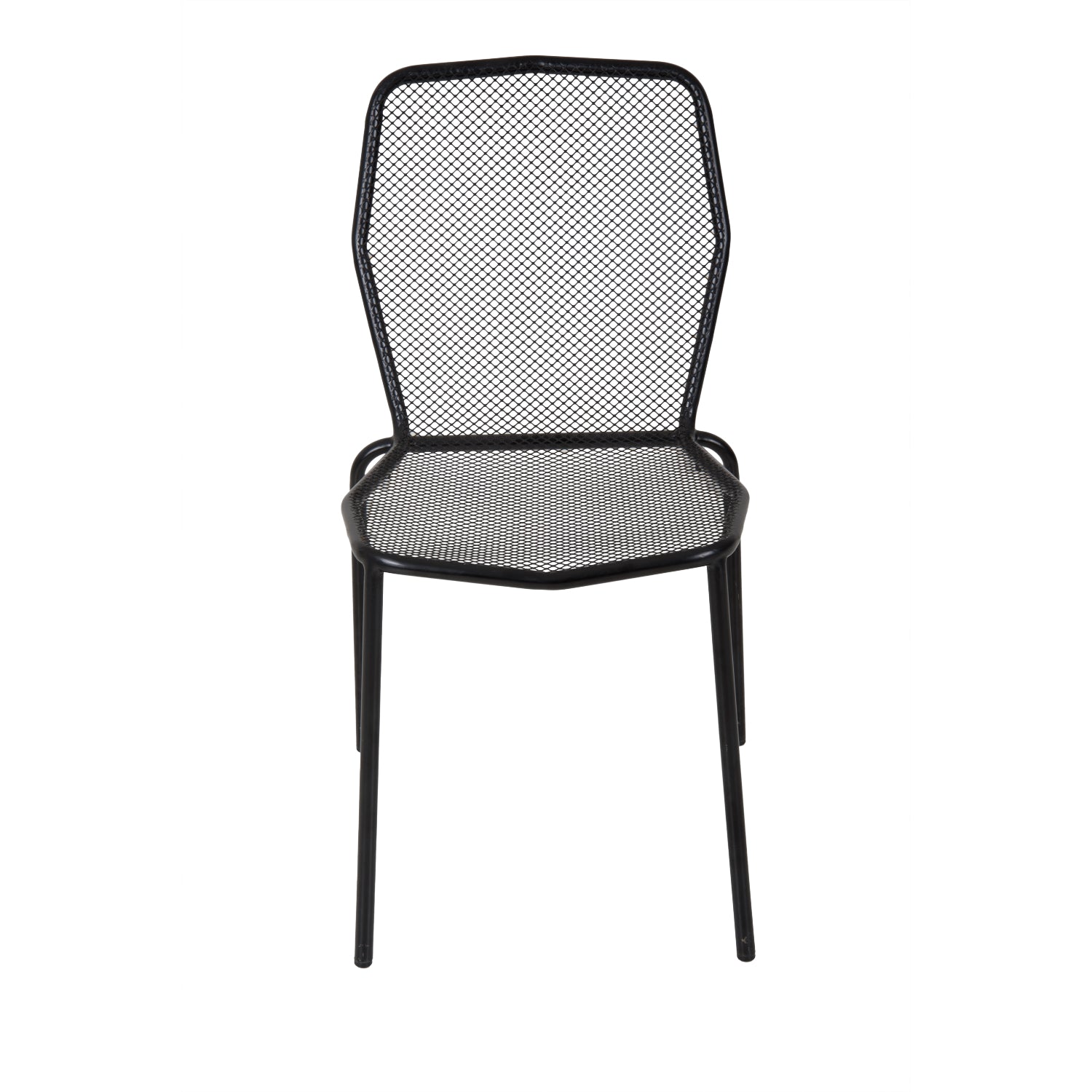 Avalon Collection Outdoor/Indoor Stacking Black Steel Side Chair