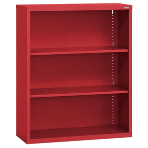 Elite Series Welded Steel 3-Shelf Bookcase, 2 Adjustable Shelves and Bottom Shelf, 36" W x 12" D x 36" H