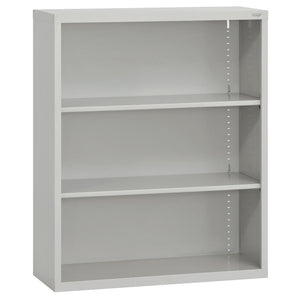 Elite Series Welded Steel 3-Shelf Bookcase, 2 Adjustable Shelves and Bottom Shelf, 36" W x 12" D x 36" H