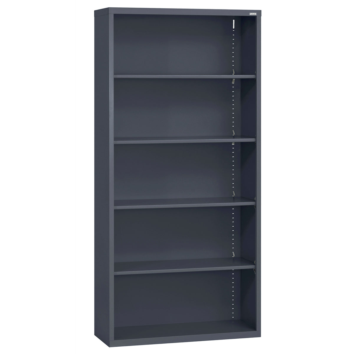 Elite Series Welded Steel 5 Shelf Bookcase, 4 Adjustable Shelves and Bottom Shelf, 36" W x 12" D x 72" H