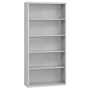 Elite Series Welded Steel 5 Shelf Bookcase, 4 Adjustable Shelves and Bottom Shelf, 36" W x 12" D x 72" H
