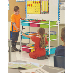 Leveled Reading Book Browser Cart with 9 Tubs, Vibrant Tub Combo