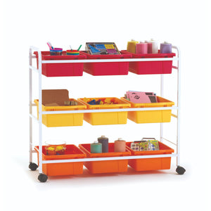 Leveled Reading Book Browser Cart with 9 Tubs, Vibrant Warm Tub Combo