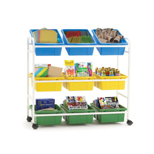 Leveled Reading Book Browser Cart with 9 Tubs and Lids, Classic Tub Combo