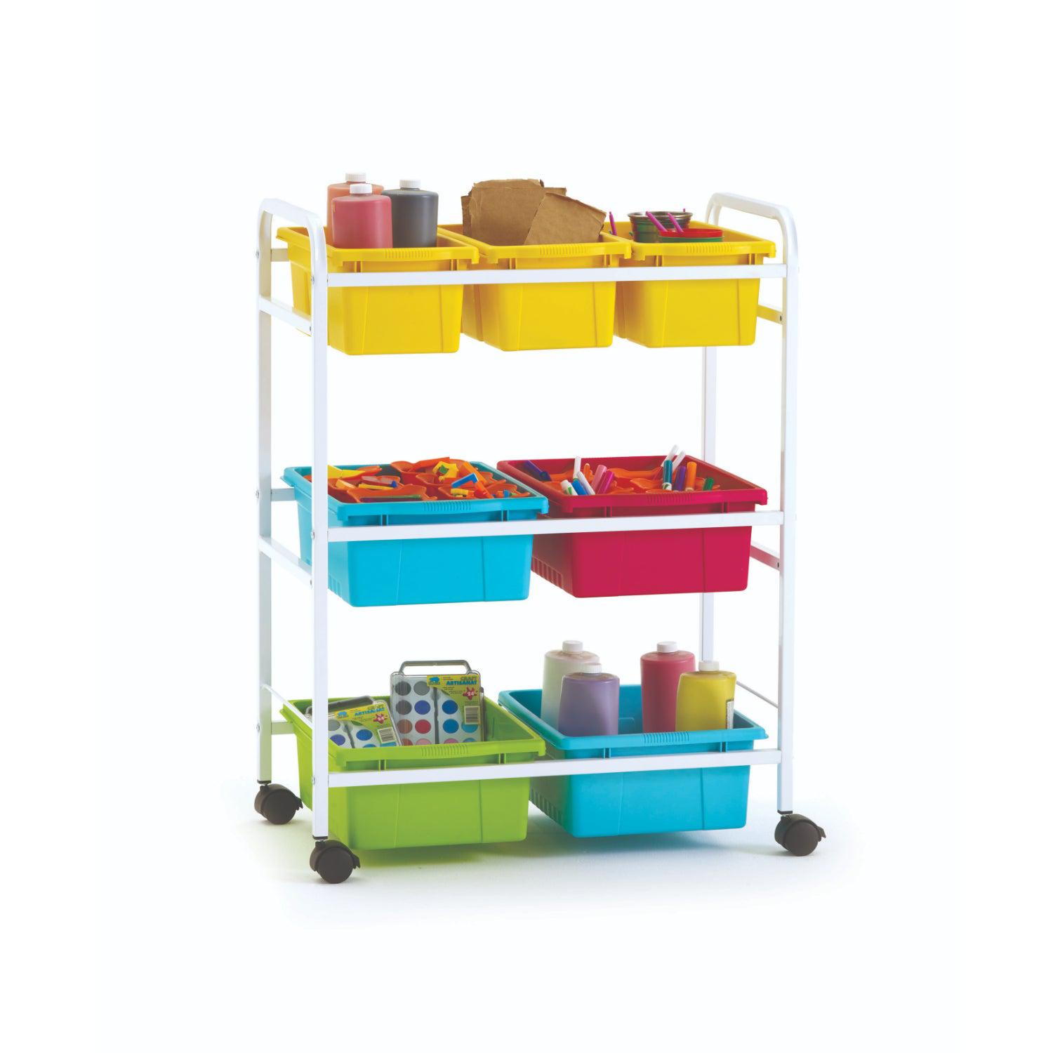 Small Book Browser Cart with Deluxe Tub Pack