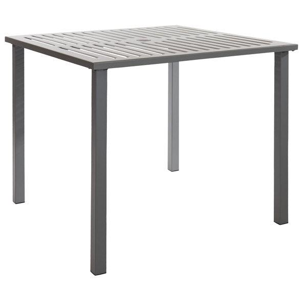 Daytona Collection Outdoor/Indoor 32" Square Steel Dining Height Table with Umbrella Hole