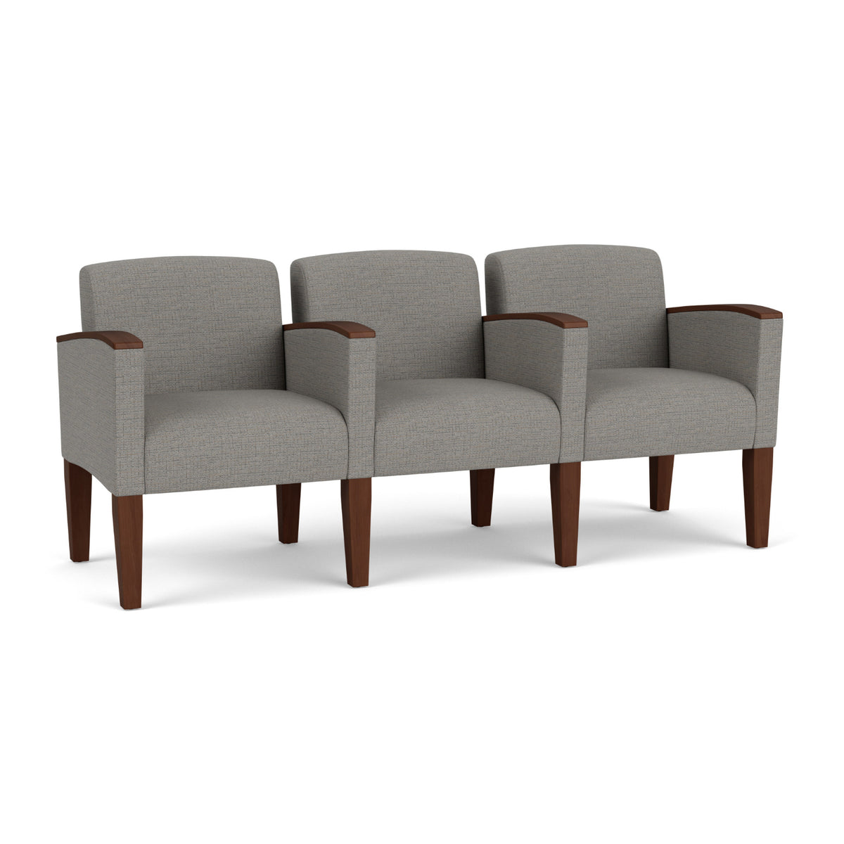 Belmont Collection Reception Seating, 3 Seats with Center Arms, Designer Fabric Upholstery, FREE SHIPPING