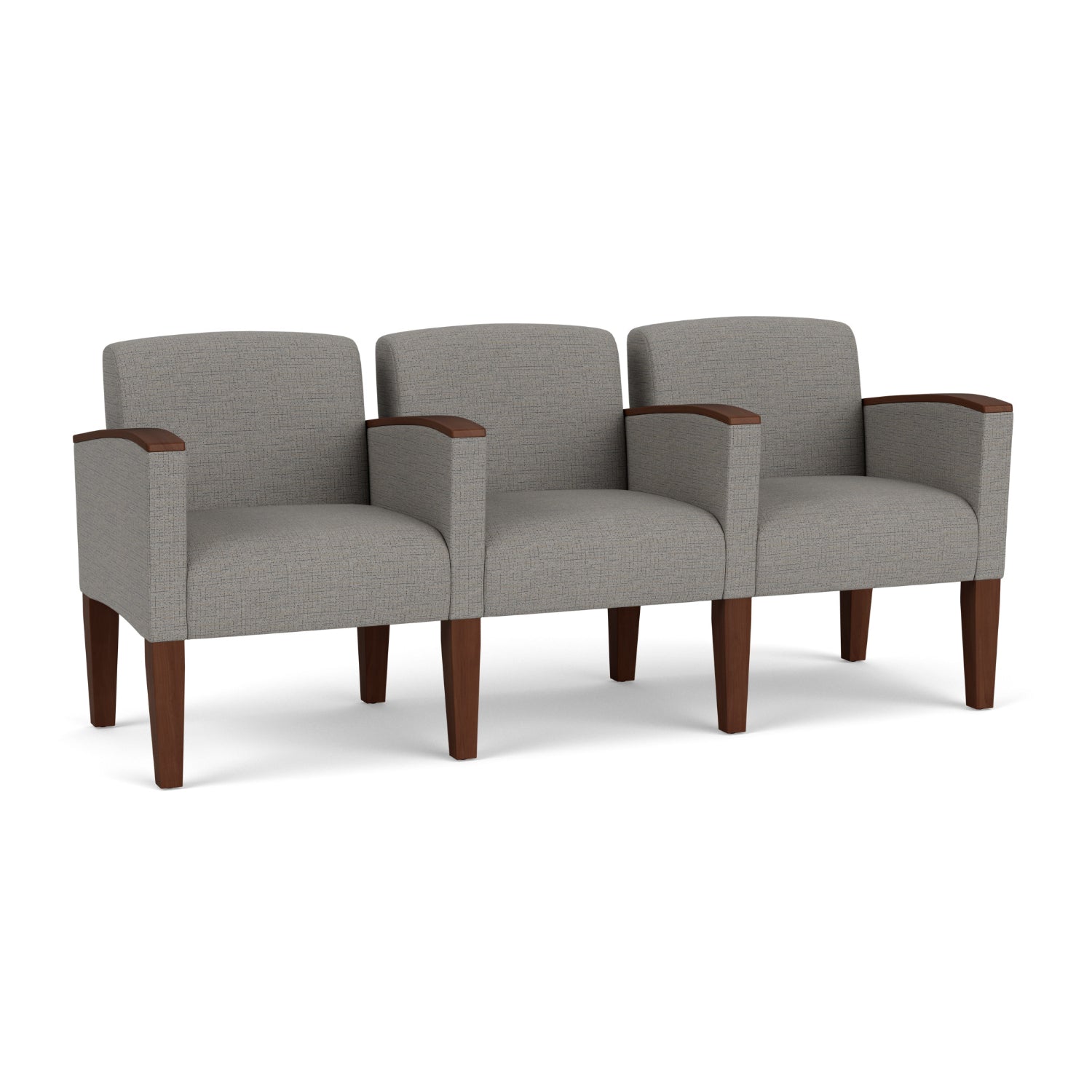 Belmont Collection Reception Seating, 3 Seats with Center Arms, Designer Fabric Upholstery, FREE SHIPPING