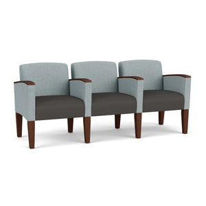 Belmont Collection Reception Seating, 3 Seats with Center Arms, Healthcare Vinyl Upholstery, FREE SHIPPING