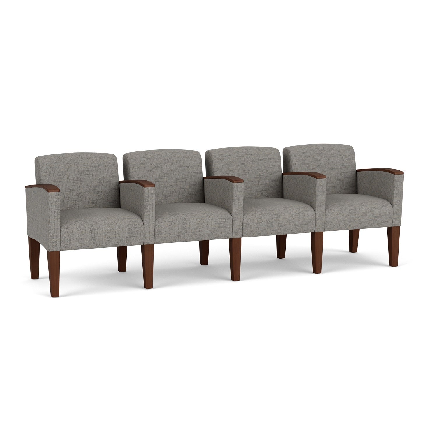 Belmont Collection Reception Seating, 4 Seats with Center Arms, Designer Fabric Upholstery, FREE SHIPPING
