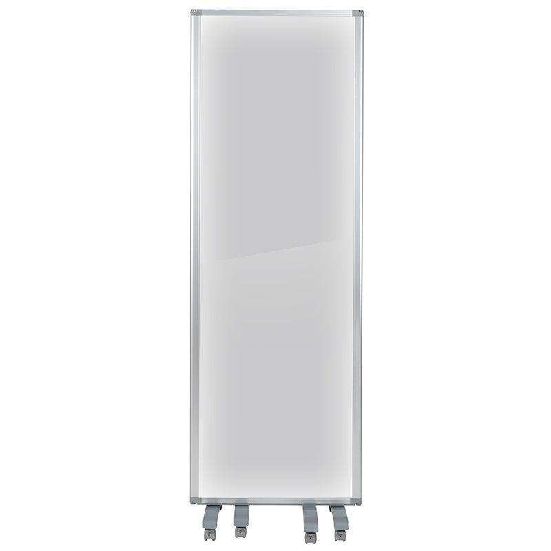 Transparent Acrylic 3-Section Folding Mobile Partition with Lockable Casters, 6' Long x 72" H