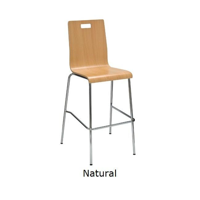 Jive High Back Stool, Wood Laminate Seat, Bar Height, 30" H