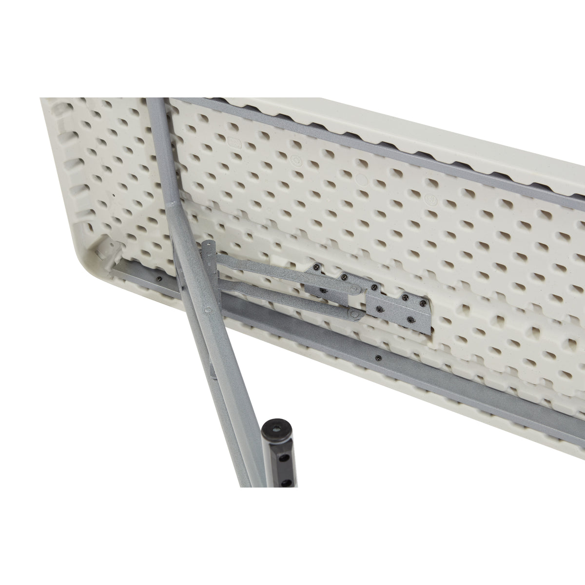 Heavy Duty "Smooth Top" Blow-Molded Plastic Seminar Folding Table, Speckled Grey