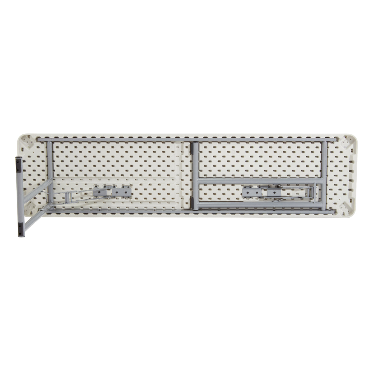 Heavy Duty "Smooth Top" Blow-Molded Plastic Seminar Folding Table, Speckled Grey