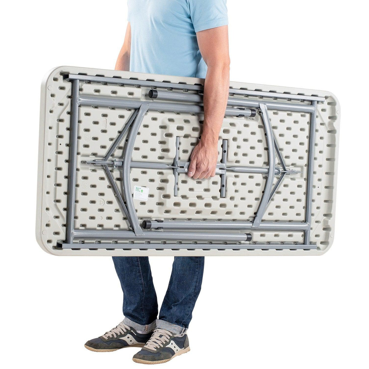 Heavy-Duty "Smooth Top" Blow Molded Plastic Folding Table, 24" x 48"