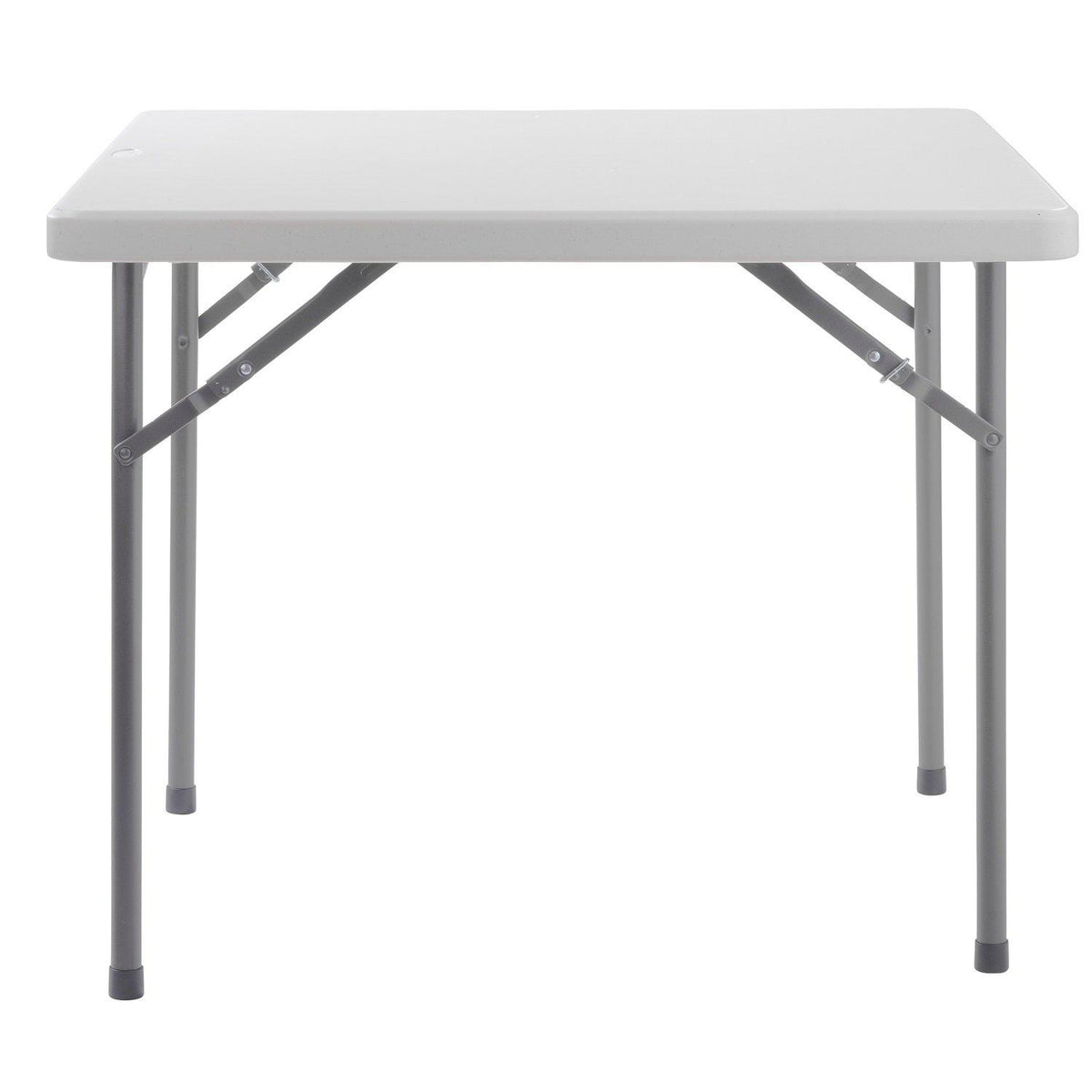 Heavy Duty "Smooth Top" Square Blow-Molded Plastic Folding Table, 36" x 36", Speckled Grey Top, Grey Frame