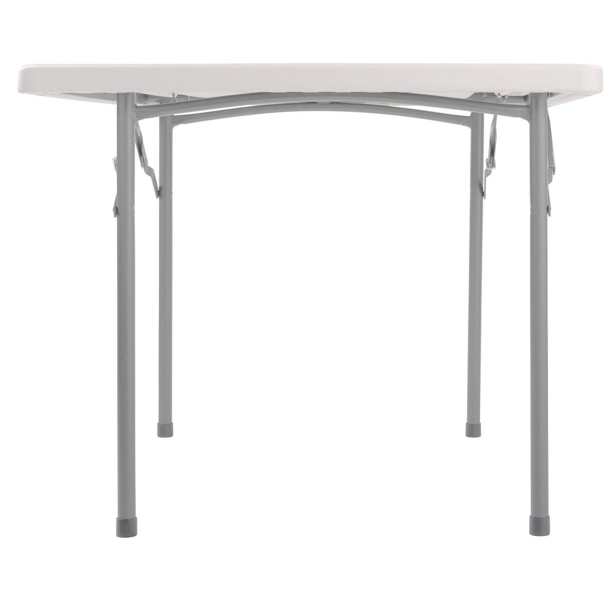 Heavy Duty "Smooth Top" Square Blow-Molded Plastic Folding Table, 36" x 36", Speckled Grey Top, Grey Frame