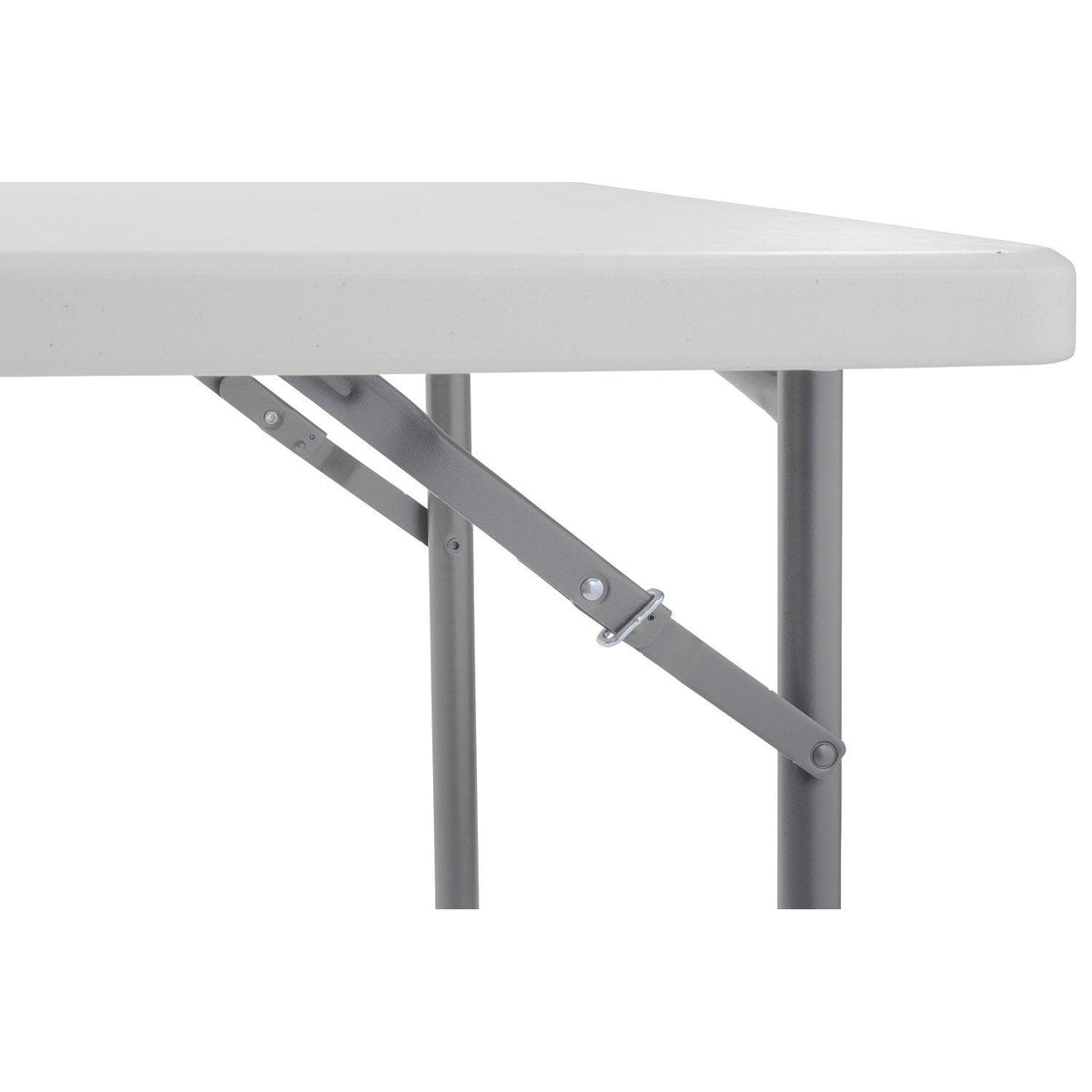 Heavy Duty "Smooth Top" Square Blow-Molded Plastic Folding Table, 36" x 36", Speckled Grey Top, Grey Frame