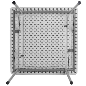 Heavy Duty "Smooth Top" Square Blow-Molded Plastic Folding Table, 36" x 36", Speckled Grey Top, Grey Frame