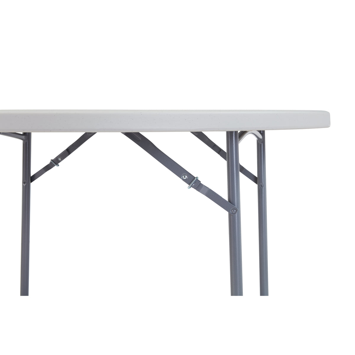 National Public Seating Heavy Duty "Smooth Top" Round Blow-Molded Plastic Folding Table, Speckled Grey