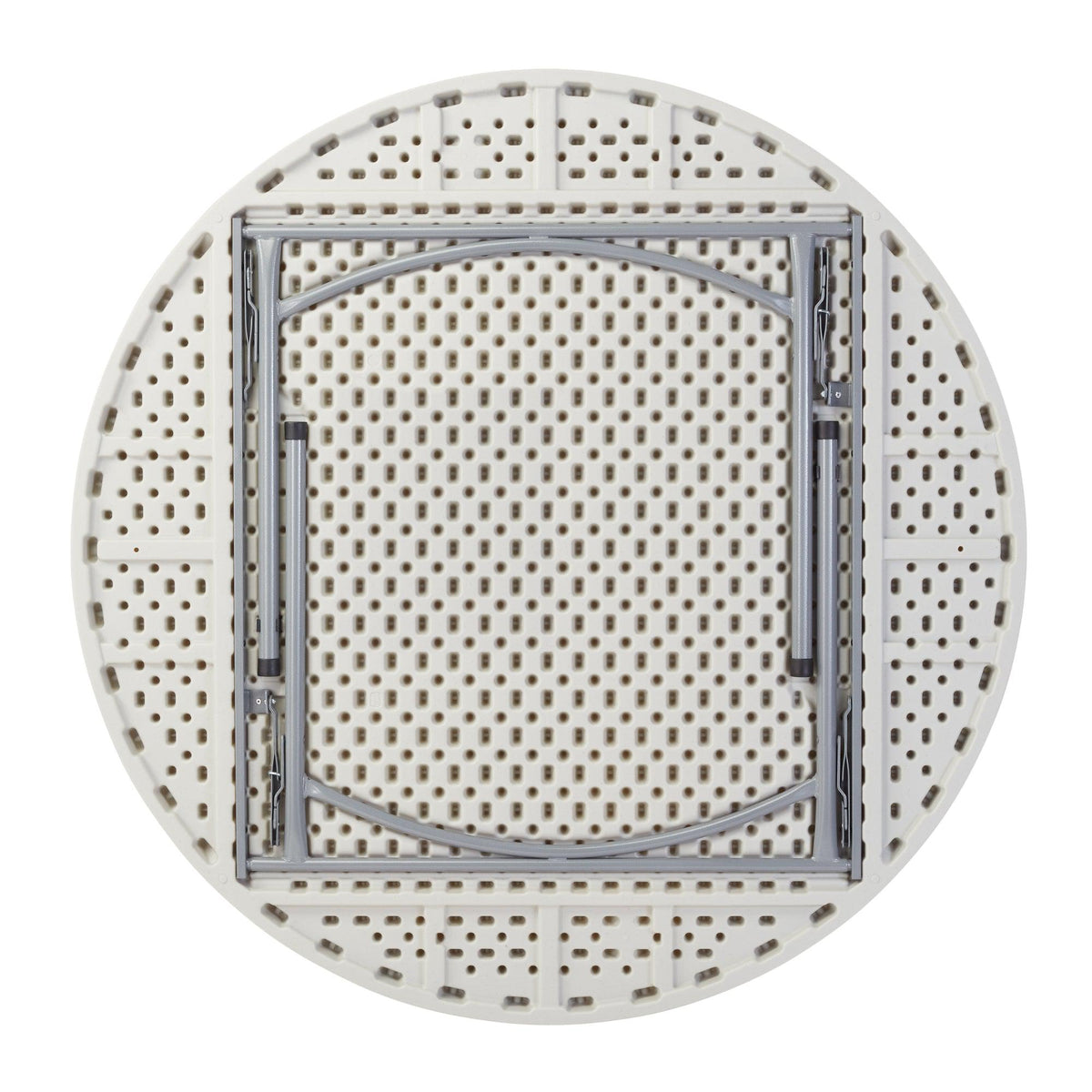 National Public Seating Heavy Duty "Smooth Top" Round Blow-Molded Plastic Folding Table, Speckled Grey