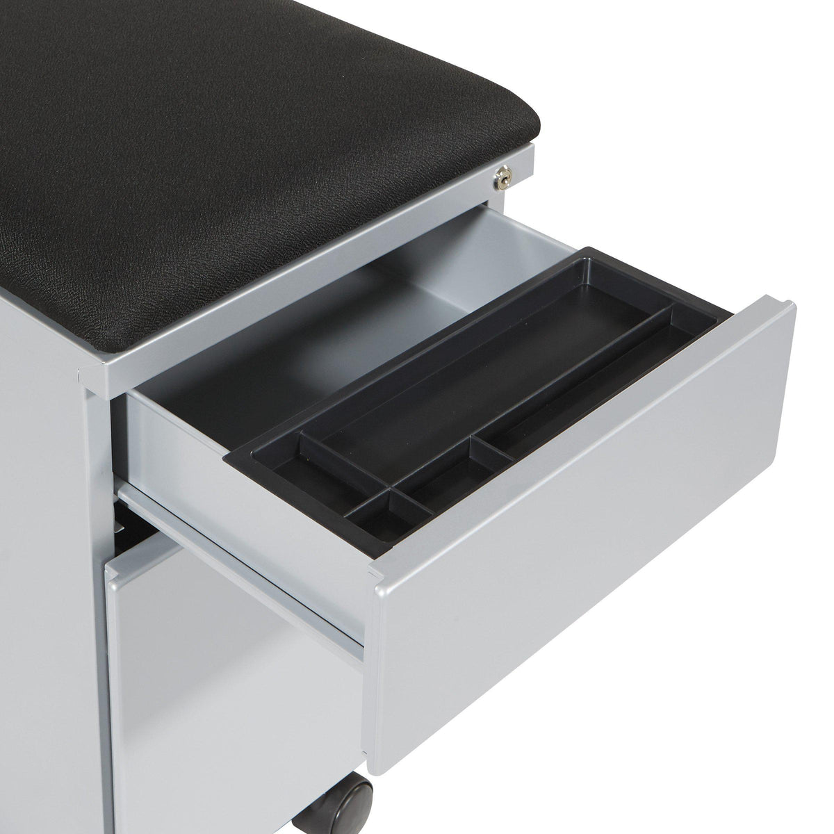 Mobile Box/File Pedestal with Padded Seat