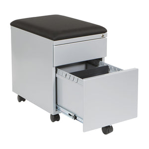 Mobile Box/File Pedestal with Padded Seat