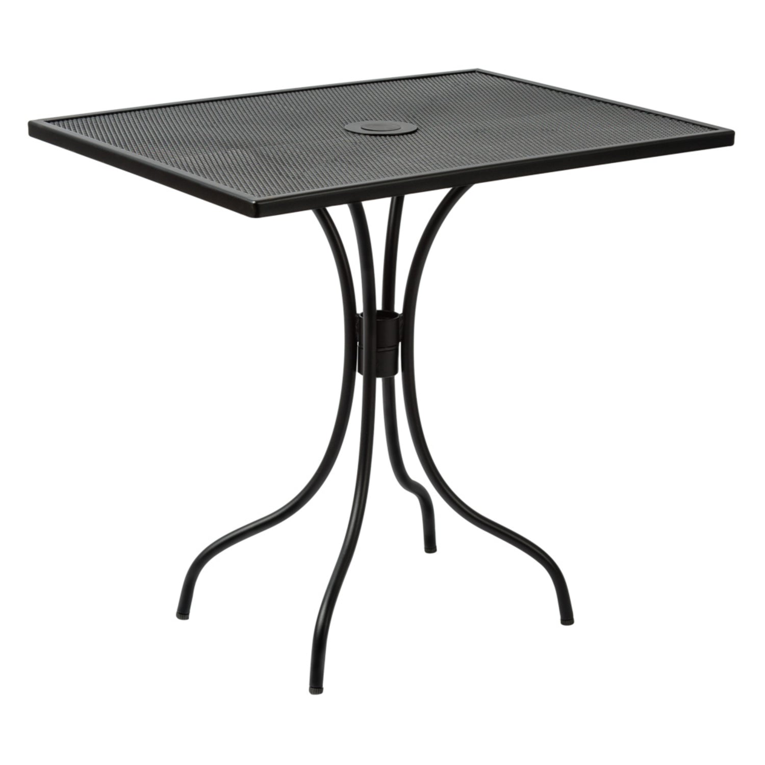 Barnegat Collection Outdoor/Indoor Black Steel 24" x 32" Dining Height Table with Umbrella Hole