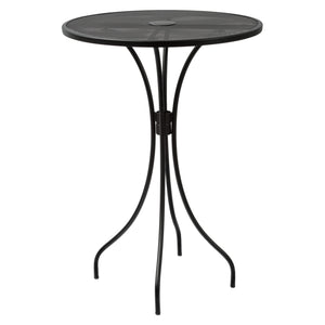 Barnegat Collection Outdoor/Indoor Black Steel 30" Round Bar Height Table with Umbrella Hole