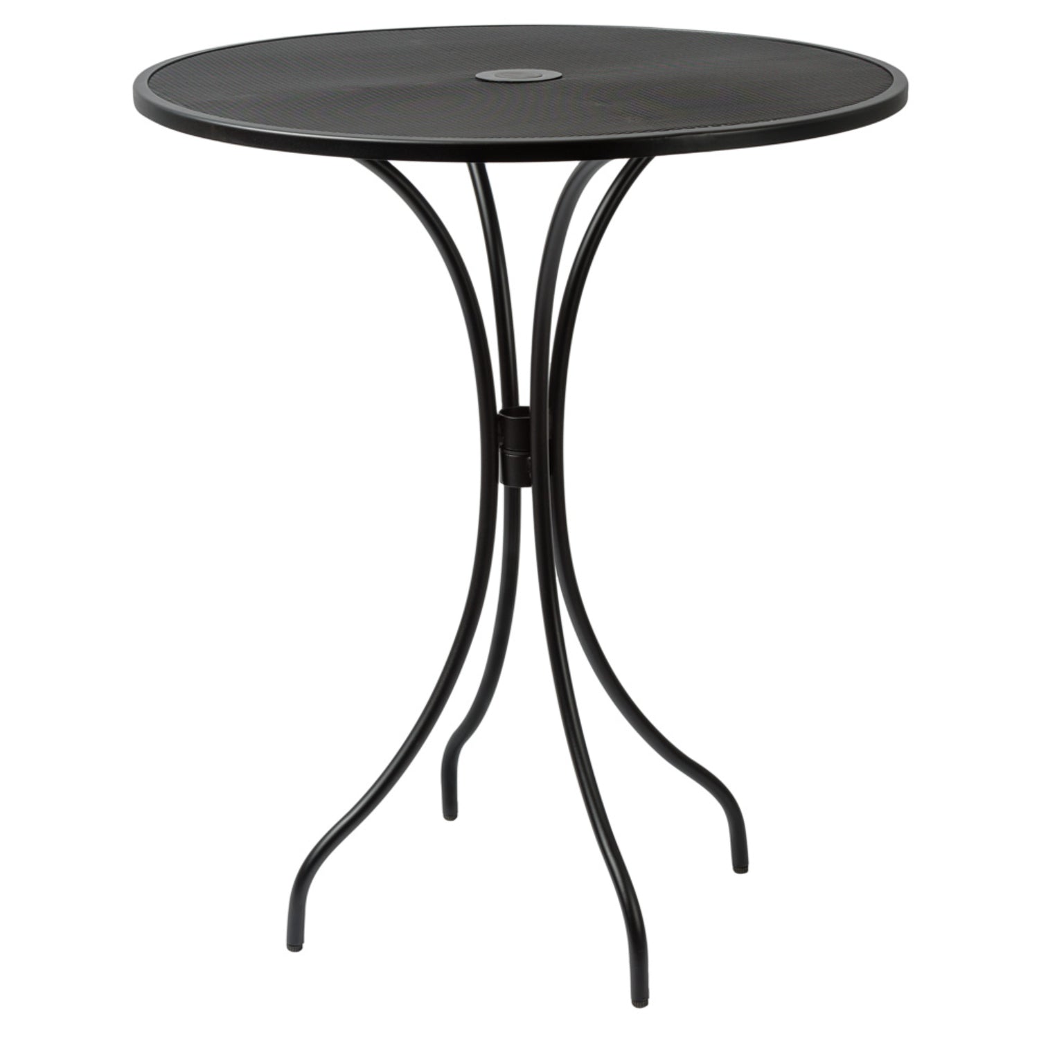 Barnegat Collection Outdoor/Indoor Black Steel 36" Round Bar Height Table with Umbrella Hole