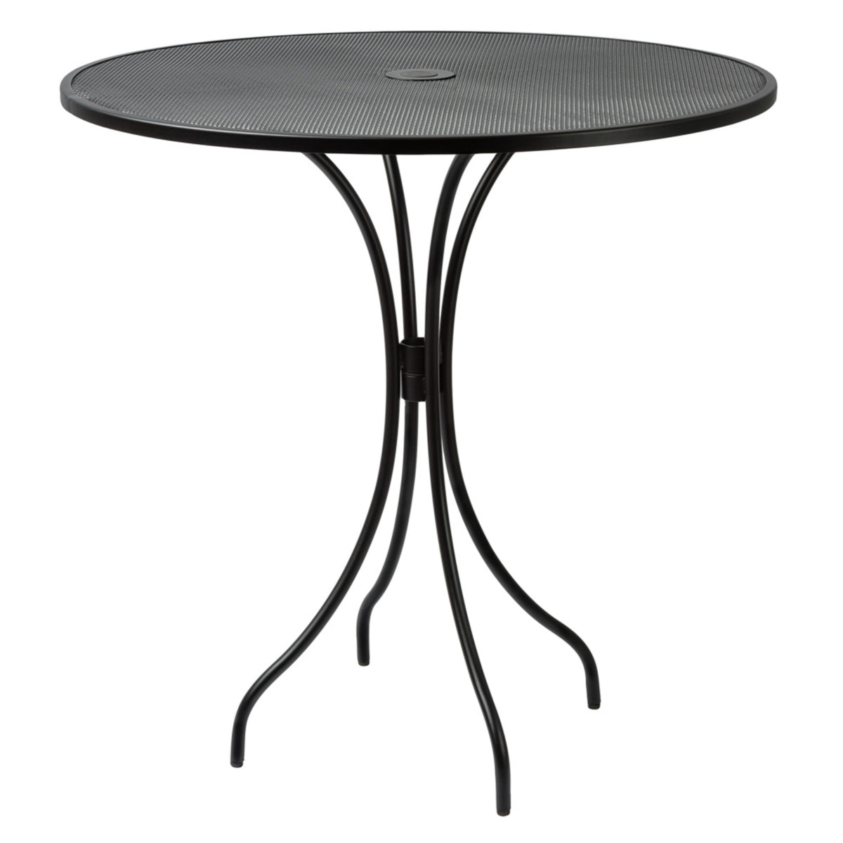 Barnegat Collection Outdoor/Indoor Black Steel 42" Round Bar Height Table with Umbrella Hole